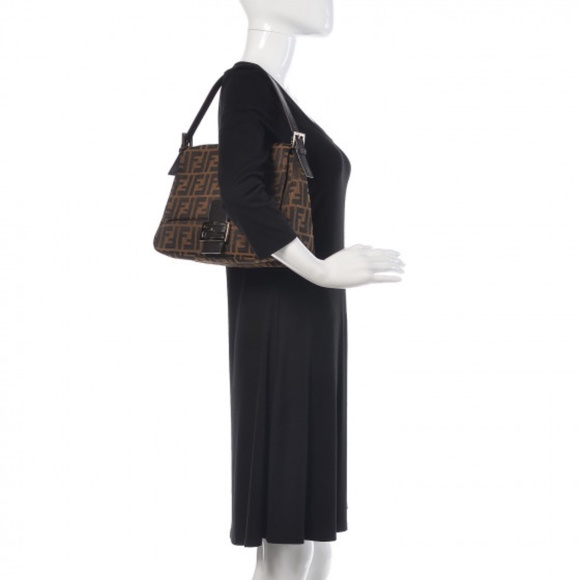 Authentic FENDI Vintage Zucca Mamma Baguette Shoulder Bag Brown - Picture 16 of 16